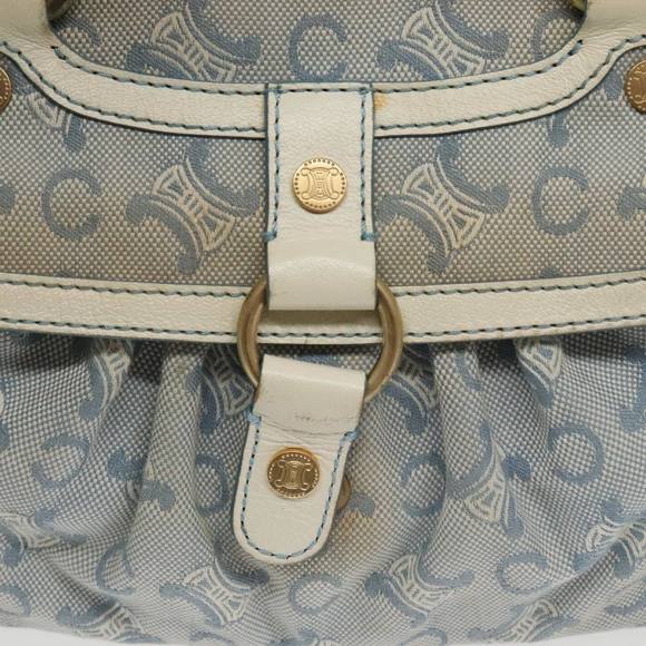 CELINE Paris Macadam Canvas Boogie bag Hand Bag Light Blue Auth 100659 - Picture 14 of 16